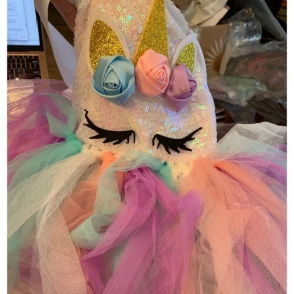 Unicorn Costume for Girls Tulle Tutu Dress Sleeveless